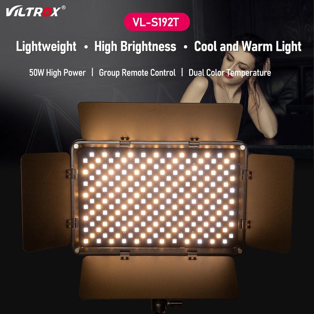 Viltrox 3pcs VL-S192T LED Camera Light LED Video Light Panel Bi-color Dimmable Wireless Remote Lighting Kit with Light Stand