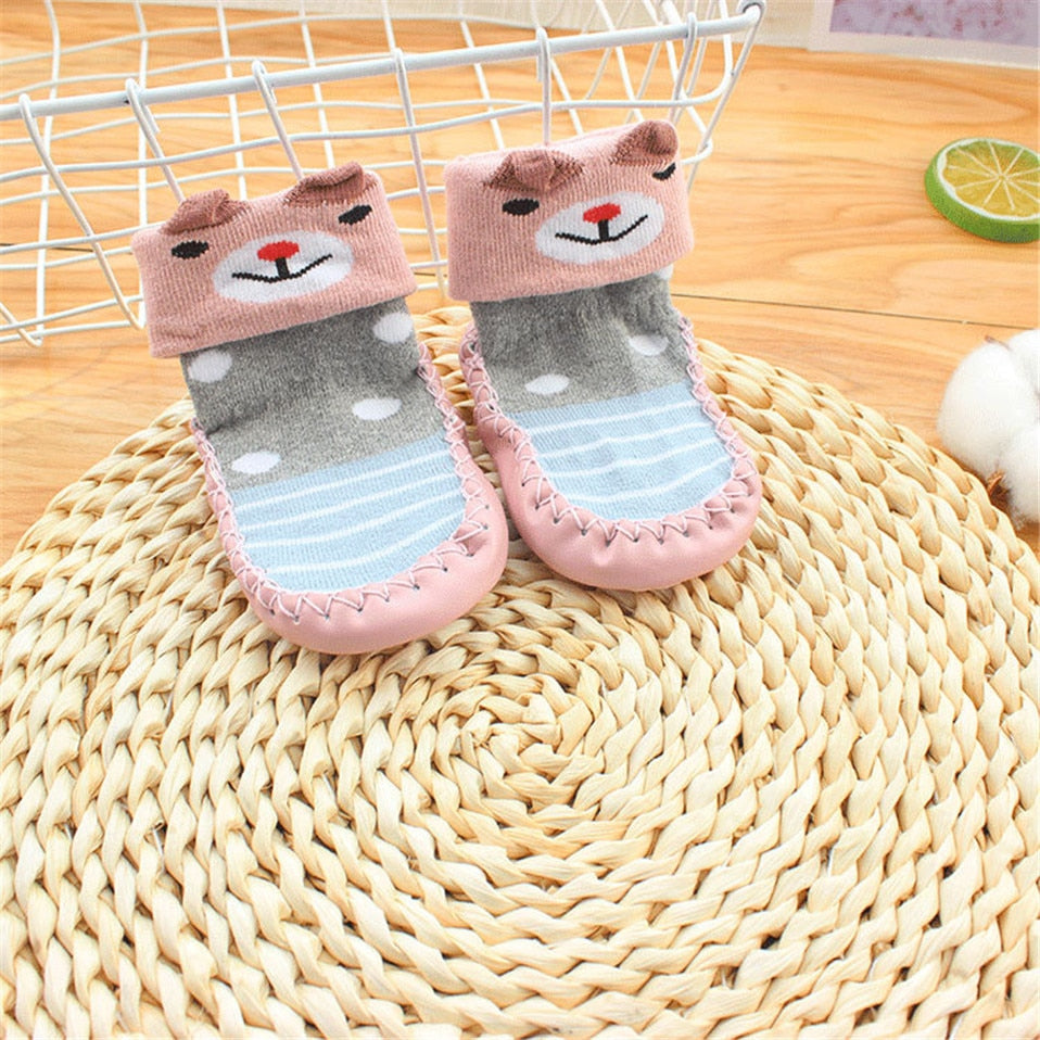 2023 New born Baby Socks With Rubber Soles Infant Baby Girls Boys Shoes Spring Autumn Baby Floor Socks Anti Slip Soft Sole Sock