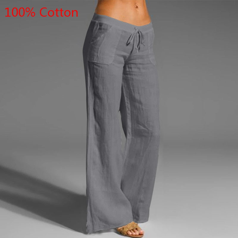 Celmia Vintage Women Wide Leg Pant 2023 Summer Palazzo Fashion Long Trouser Casual Elastic Waist Solid Thin Party Pantalon Femme