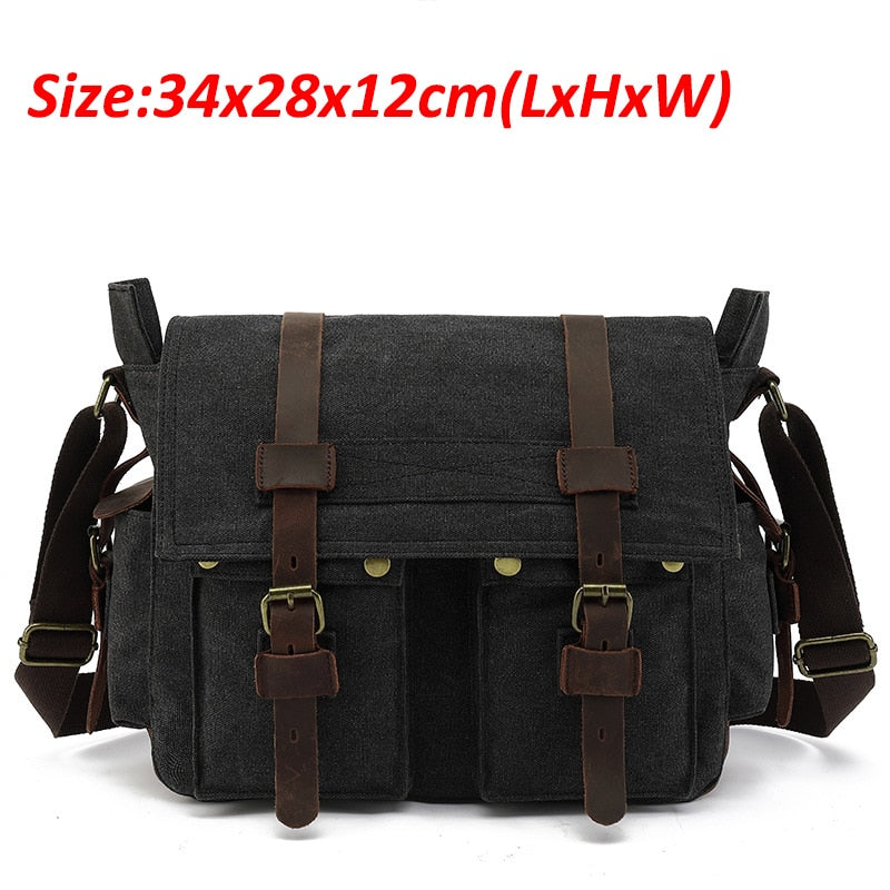 Retro Men Messenger Bags Canvas Handbags Leisure Work Travel Bag Man Business  Crossbody Bags Briefcase for Male Bolsas XA108ZC