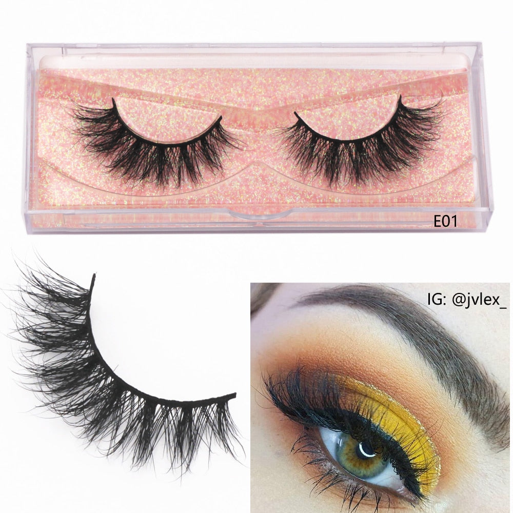 Mink Eyelashes Natural Long 3D Mink Lashes Cruelty Free Handmade Fake Lashes Makeup False Eyelash Short Soft Reusable Lashes A03