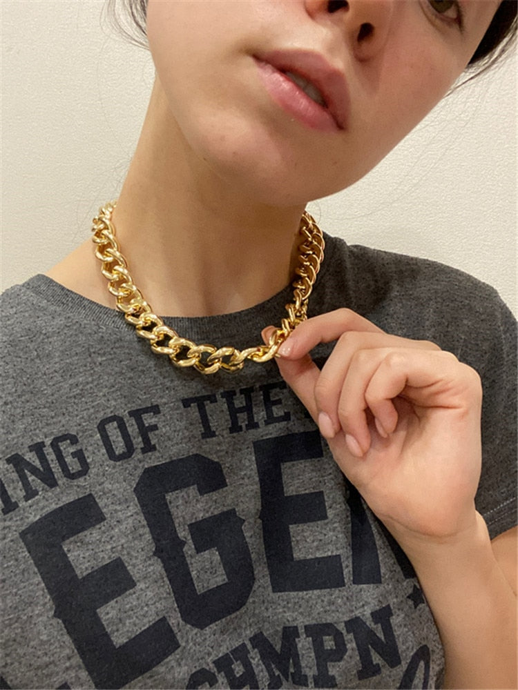 kshmir  2021 New exaggerated CCB thick chain in Europe and the popular hip hop big jewelry DJ stage long clavicle necklace WWX