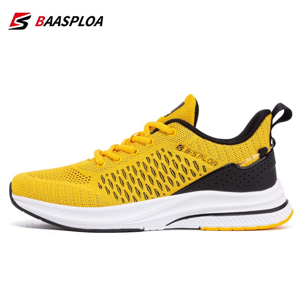 Baasploa 2022 New Men Knit Casual Walking Shoes Breathable Trendy Sneakers Original Light Shock Absorption Male Tennis Shoe