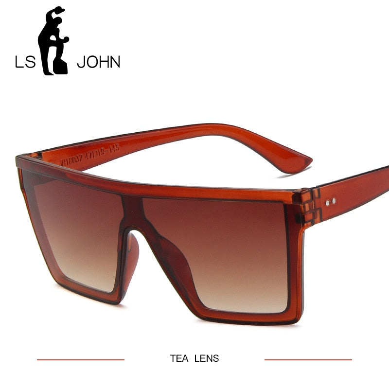 LS JOHN Oversized Square Sunglasses Women 2020 Fashion Shades for women Retro Sun Glasses Women Big Frame Vintage Eyewear UV400