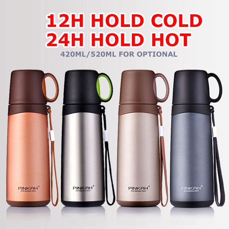 Stainless Steel Thermos Bottle: Your Perfect Travel Companion for Hot Coffee and Cold Drinks.