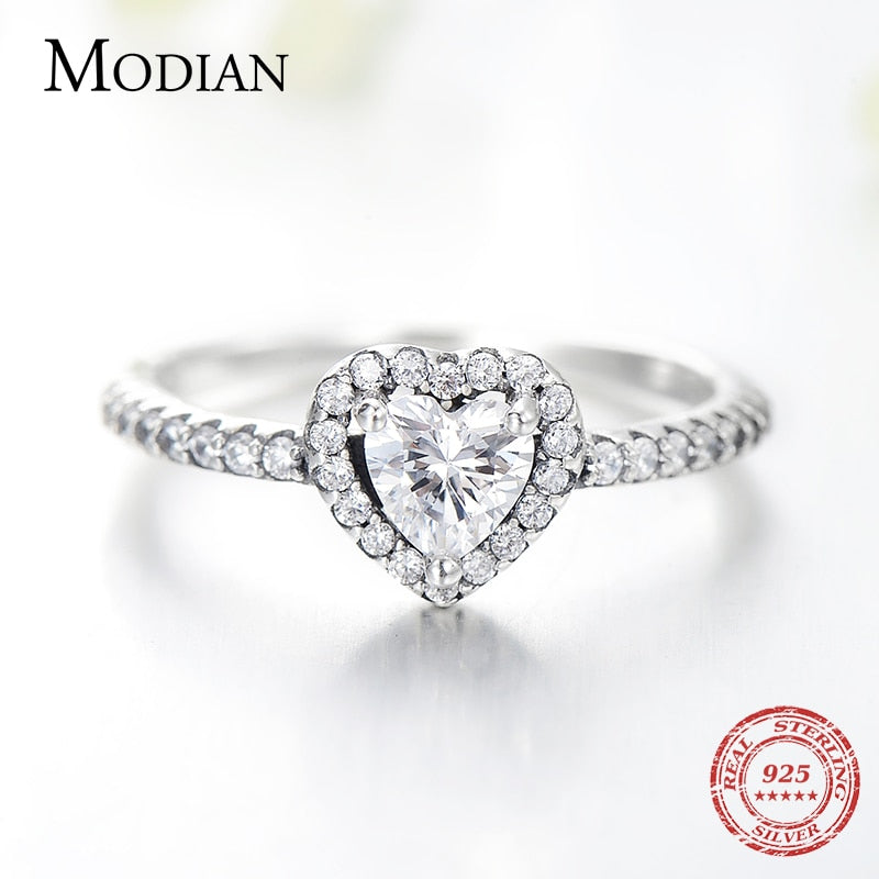 Modian 925 Sterling Silver Heart Fashion Sets For Women Charm Earrings Luxury Wedding Necklaces Engagement Statement Jewelry