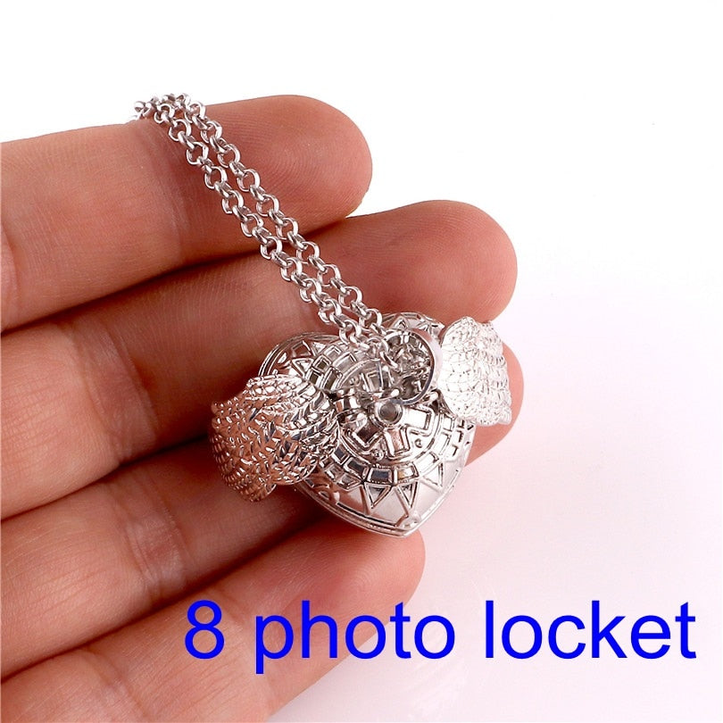 Magic 4 Photo Pendant Necklace For Women Men Memory Floating Locket Necklace Angel Wings Fashion Album Box Necklaces No photos