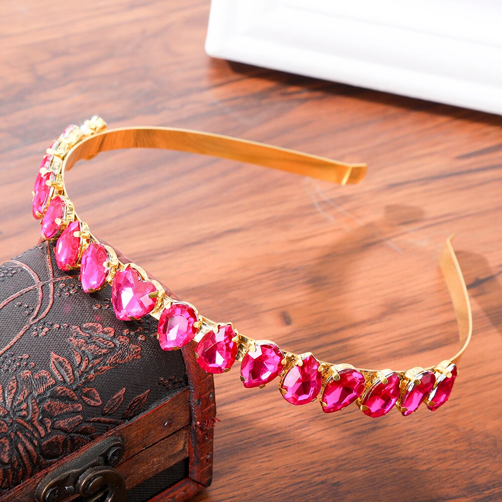 Haimeikang Rhinestone Bezel Baroque Headband Luxury Silver Crystal Hairband Sparkly For Fashion Women Hair Accessories