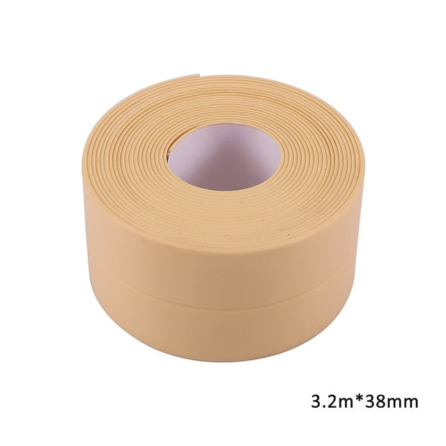 3.2mx38mm 22mm Windows Bath Tape Sealing Strip Pvc Kitchen Waterproof Wall Sticker Self-adhesive Seam Toilet Corner Tape Sealant