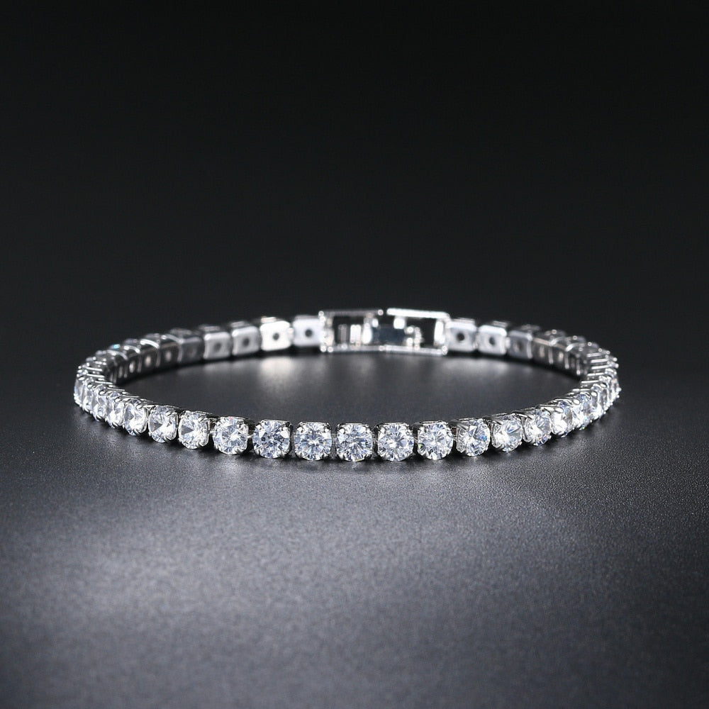 ZHOUYANG Tennis Bracelets For Women Simple Luxury Round Crystal Gold Color Bangle Chain Wedding Girl Gift Wholesale Jewelry H074