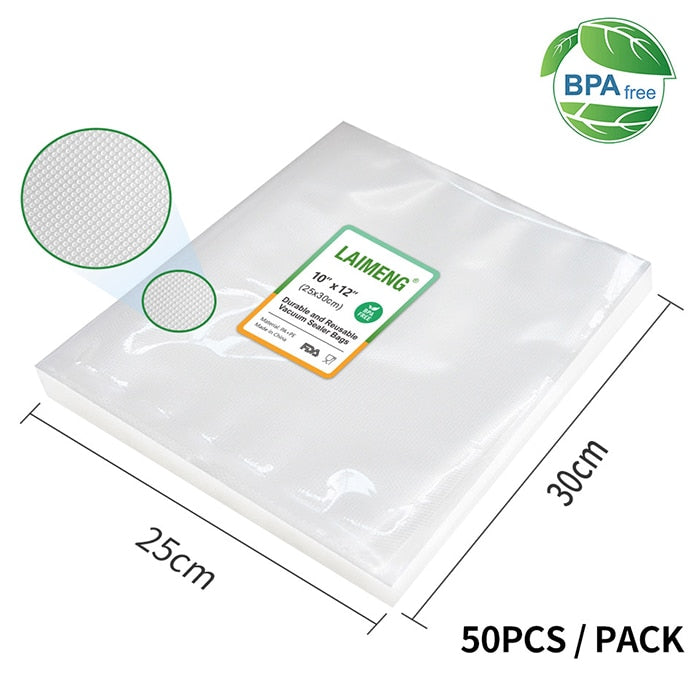 LAIMENG 50 Bags for Vacuum Packaging for Food Saver Vac Sealer Sous Vide Vaccume Pre-Cut Storage Bag For Vacuum Packer P105