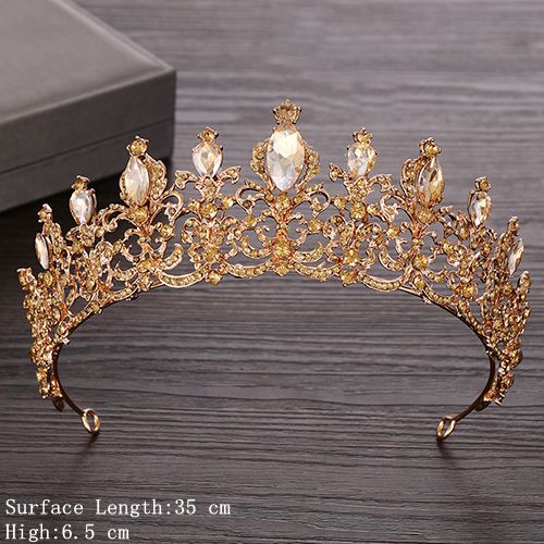 Rhinestone Crystal Tiara Crown Wedding Hair Accessories Bridal Tiara Hair Crown Wedding Hair Jewelry Crystal Tiara Golden Diadem
