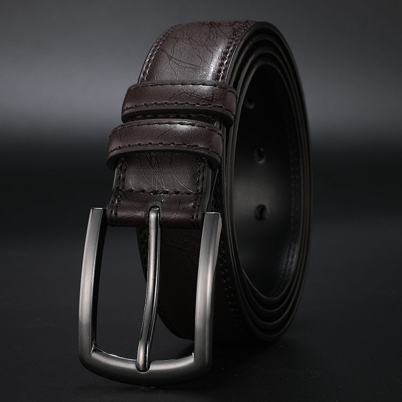 New Fashion Men&#39;s Genuine Leather Belts Designer Belt for Man Pin Buckle with Leather Strap Business Dress Male Belts HQ091