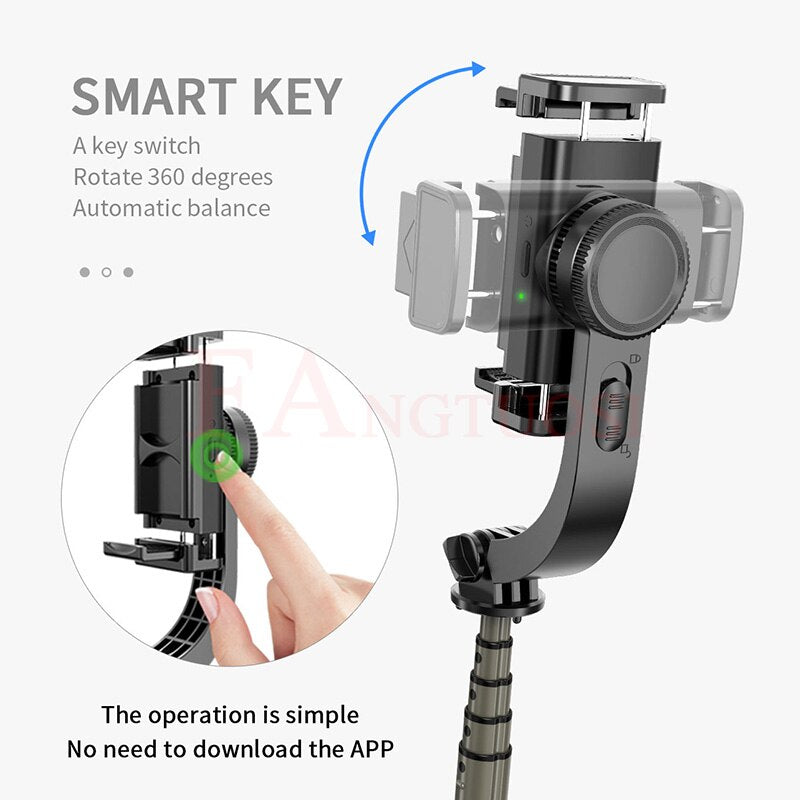 FANGTUOSI Bluetooth Handheld Gimbal Stabilizer Mobile Phone Selfie Stick Holder Adjustable Selfie Stand For iPhone/Huawei