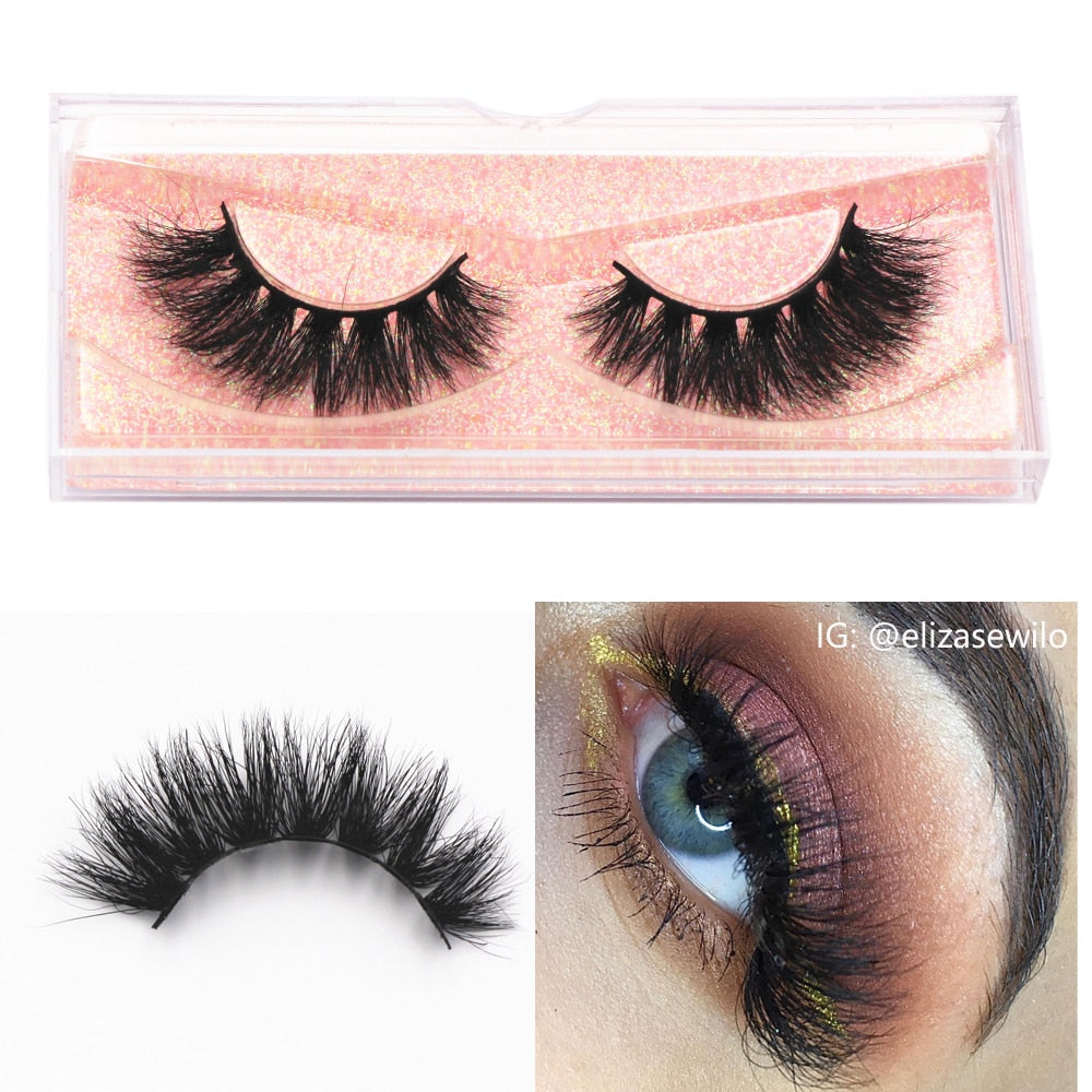 Mink Eyelashes Natural Long 3D Mink Lashes Cruelty Free Handmade Fake Lashes Makeup False Eyelash Short Soft Reusable Lashes A03