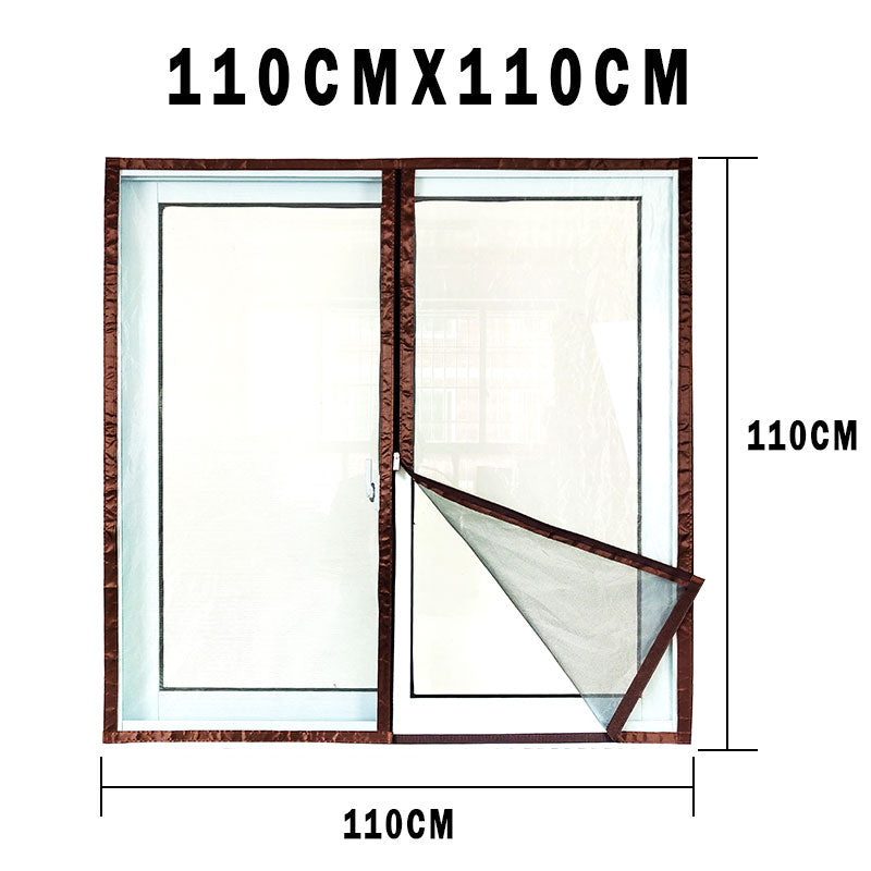 Insect Window Screen Zipper Opening and Closing Self-Adhesive Mosquito-Proof Net Indoor Fly Curtain Mesh Invisible Customizable