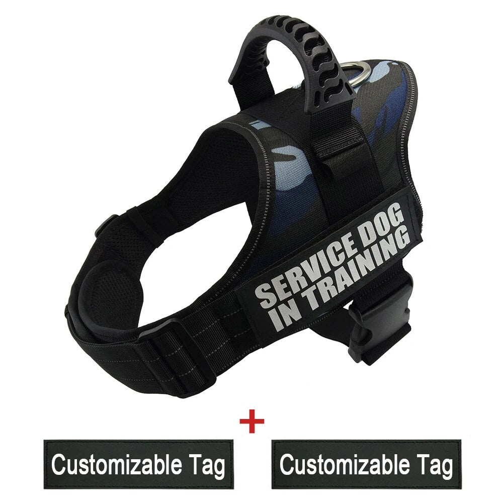 Reflective Adjustable Dog Nylon Harnesses with Customizable Name Labels Dog Vest Strap for Large Medium Small Dogs Drop-Shipping