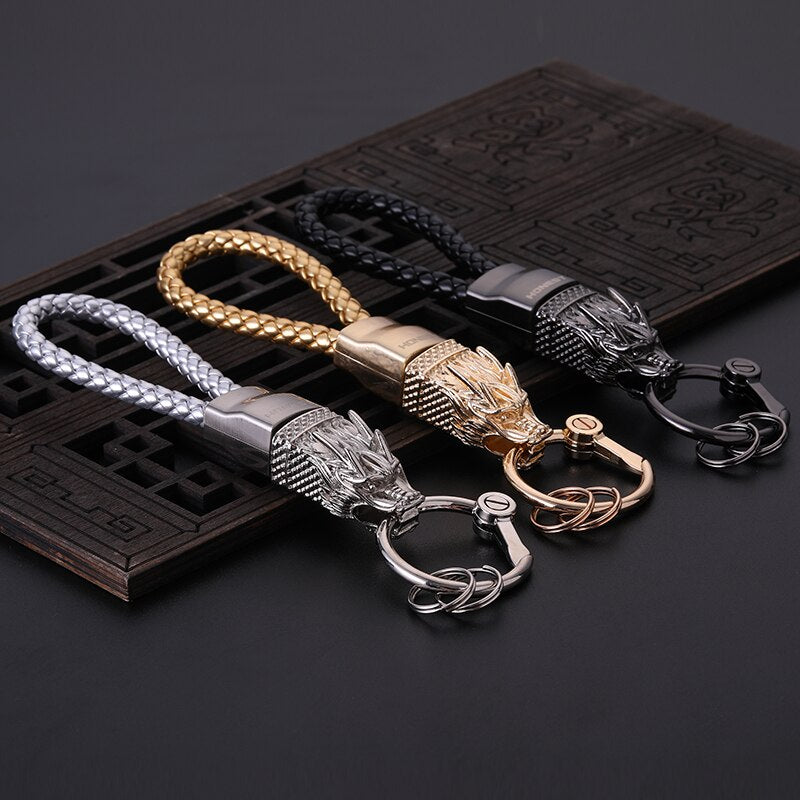 Honest Luxury Key Chain Men Women Car Keychain For Key Ring Holder Jewelry Genuine Leather Rope  Bag Pendant Fathers Day Gift