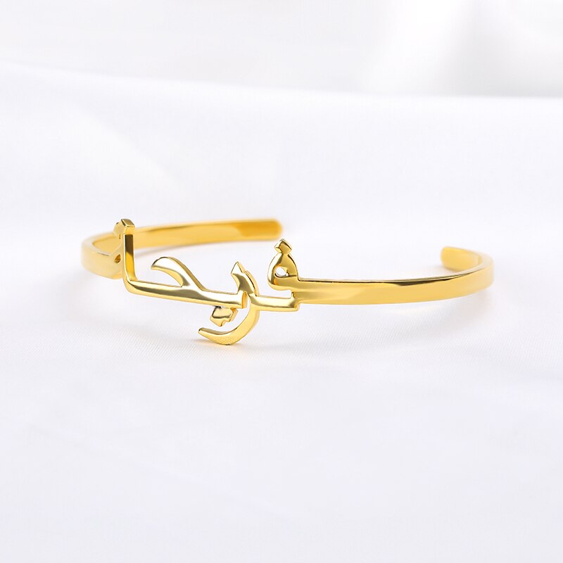 Custom Arabic Bracelet Personalized Name Bracelets For Women Stainless Steel Gold Bracelet Bangles Boho Jewelry Pulseras Mujer