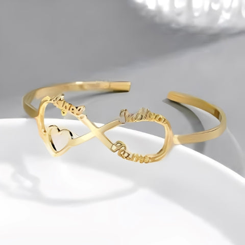 Heart Infinity Zdesign 3 Customize Three Name Braclet