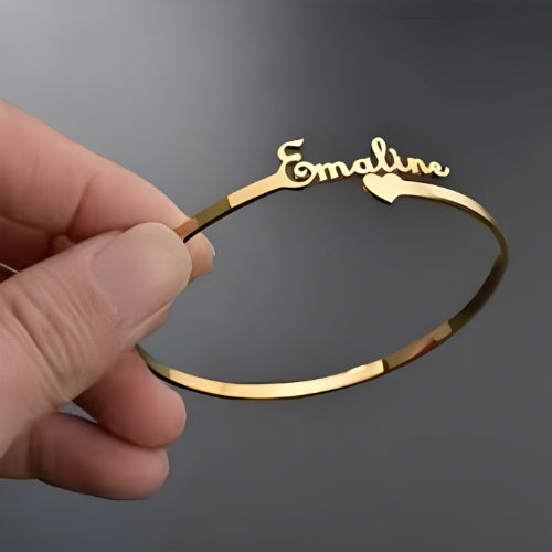 Heart Name Customized Bracelet Gold Plated