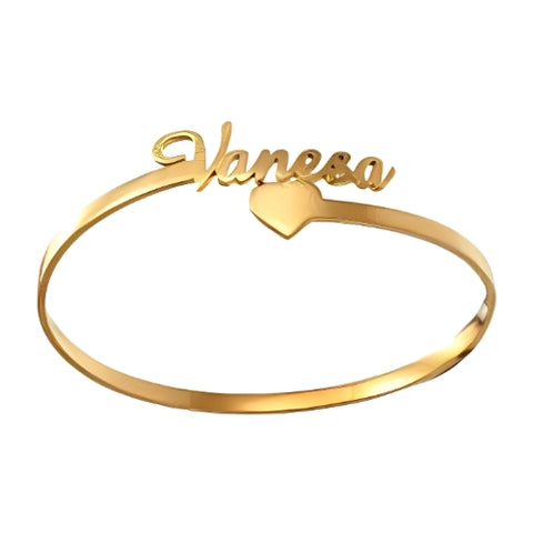 Heart Name Customized Bracelet Gold Plated
