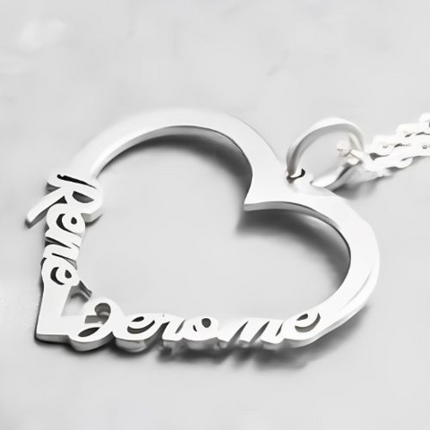 Heart Personalized names Jewelry  name necklace, Personalized  pendant.