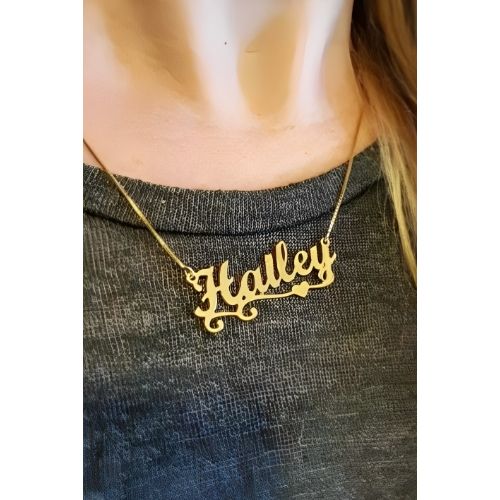 AALIA JEWELRIES Double Names Personalized Gold Heart Name Necklace - Silver Nameplate Pendant - Unique Valentine's Gift for Her - Custom Couple Love Jewelry