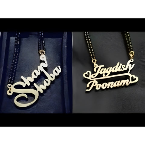 Heart and Pesonalised Names Pendants Gold plated name necklace.