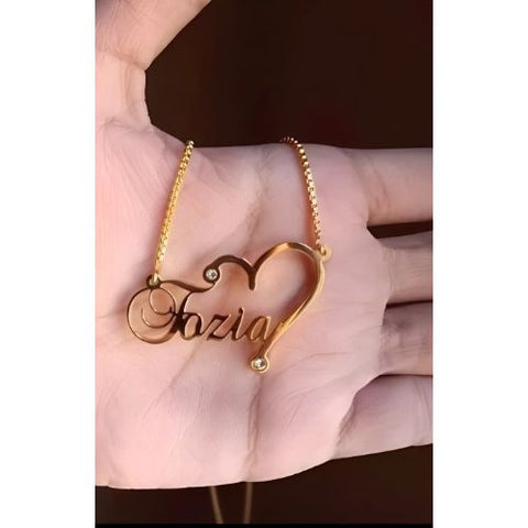 Heart design Various Font customized pendant with Zarkon,  Personalized jewelry name necklace.