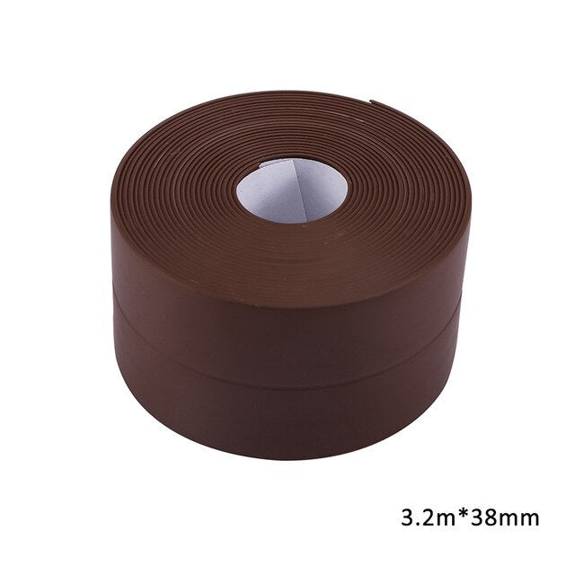 3.2mx38mm 22mm Windows Bath Tape Sealing Strip Pvc Kitchen Waterproof Wall Sticker Self-adhesive Seam Toilet Corner Tape Sealant