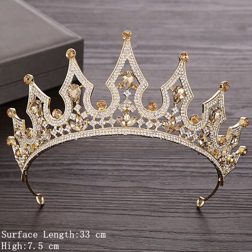 Rhinestone Crystal Tiara Crown Wedding Hair Accessories Bridal Tiara Hair Crown Wedding Hair Jewelry Crystal Tiara Golden Diadem