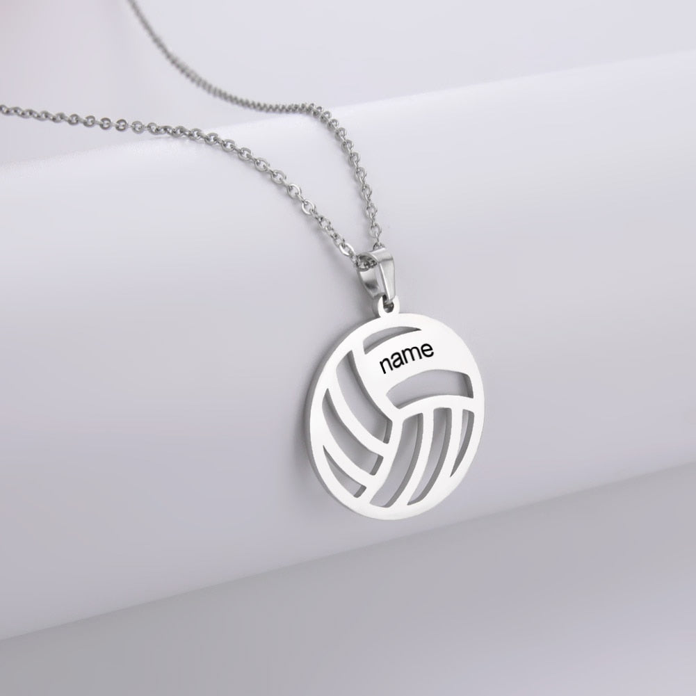 Men Necklace Sipuris Customized Name Necklace Stainless Steel Personalized Name Volleyball Necklace  Men Jewelry Gifts