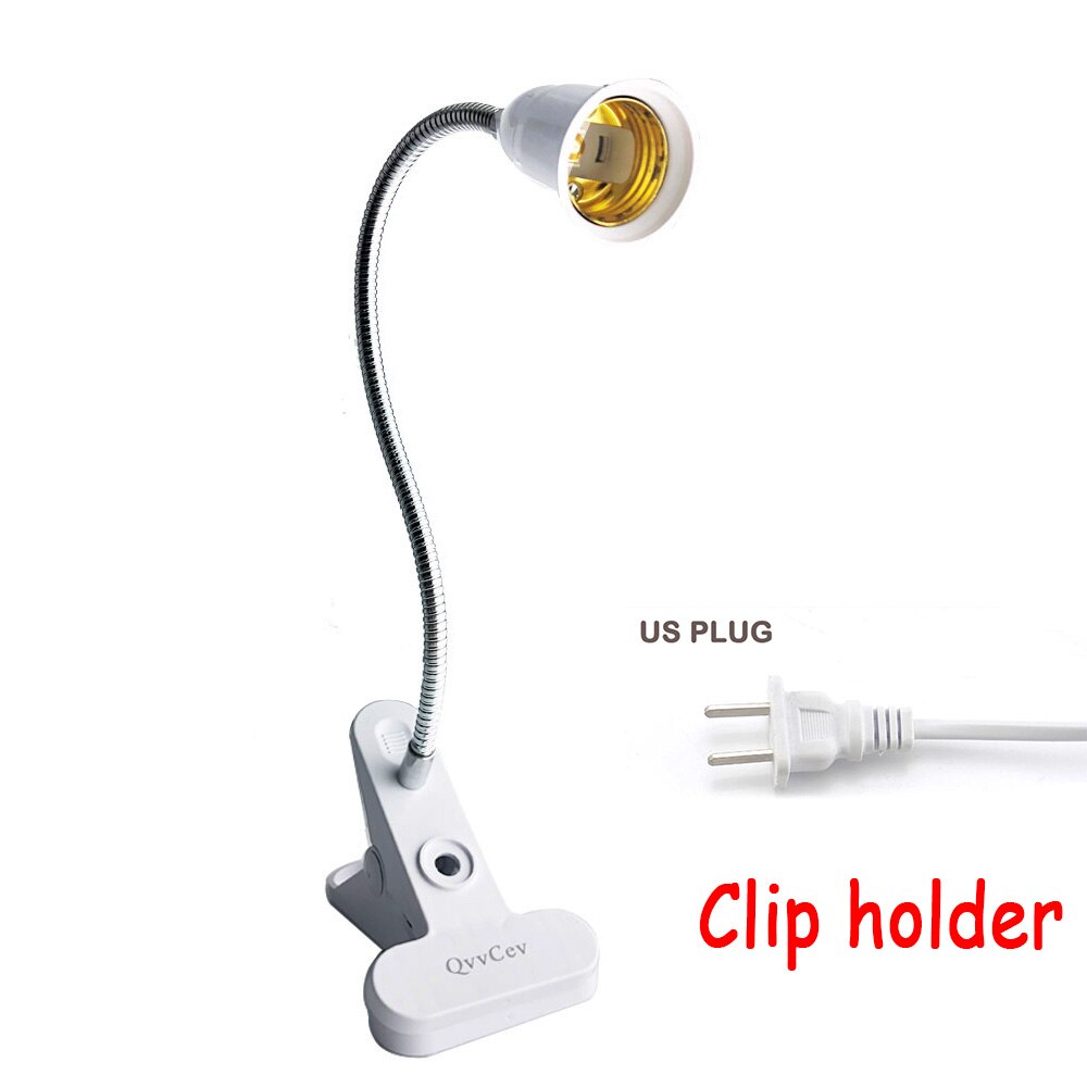 E27 Socket 3 Head Flexible Light Clip With On/Off Switch Lamp Holder For Desk Light LED Plant Grow Bulbs Base EU/US Plug