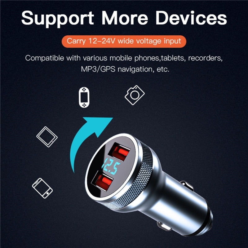 USLION 36W 2 Ports USB PD Car Charger QC 3.0 Fast Charging For iPhone 12 11 Xiaomi Samsung Mobile Phone Charge Adapter in Car