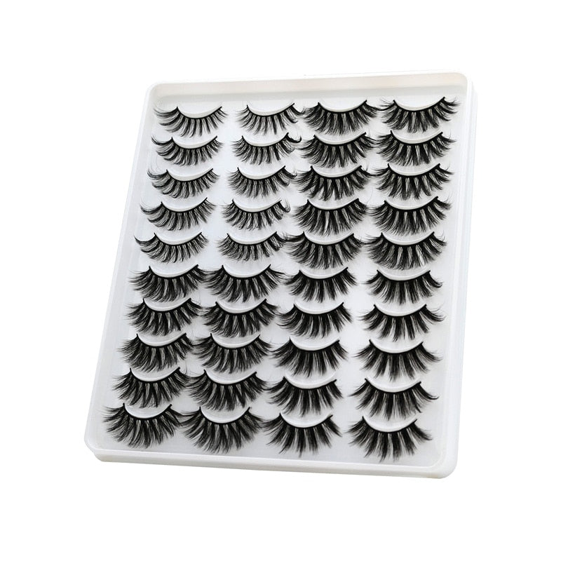 10/20 Pairs of Handmade False Eyelashes Naturally Soft Eyelashes Enlarged Eyes 3D Mink Eyelash Brush Makeup Eyelash Tool