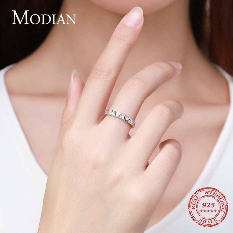 Modian Real 925 Sterling Silver Rings For Women Round Classic Ten Hearts Zircon Ring Romantic Wedding Statement Jewelry With Box