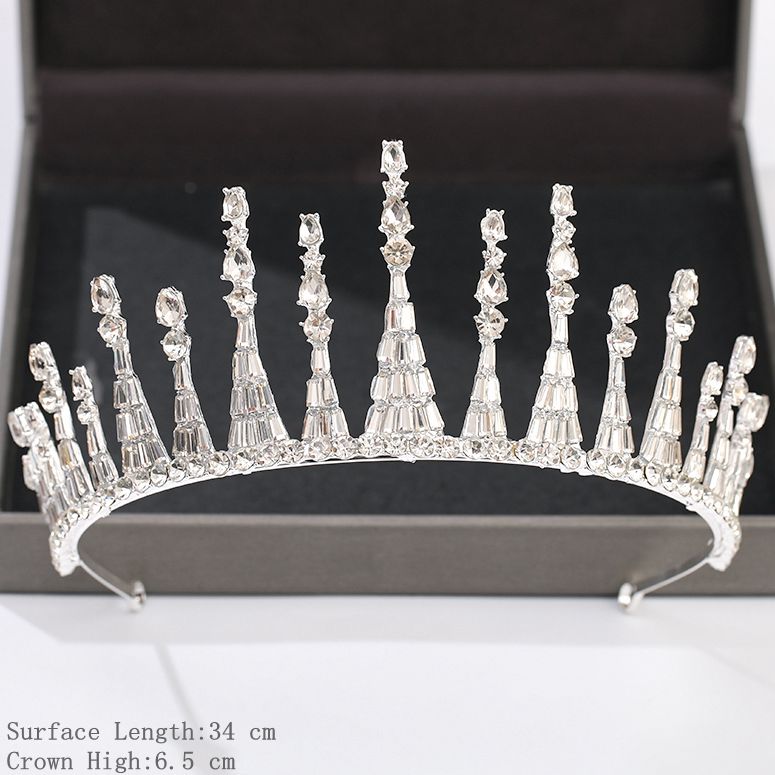 Silver Color Crown and Tiara Hair Accessories For Women Wedding Accessories Crown For Bridal Crystal Rhinestone Diadema Tiara