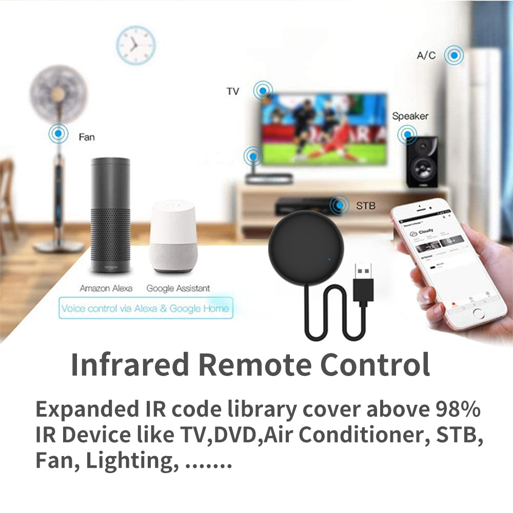 Tuya WiFi  IR Remote Control for Smart Home for TV Air Condition works with Alexa Google Home Yandex Alice