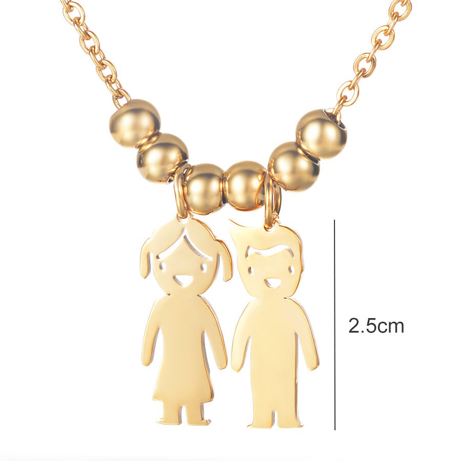 2021 New Fashion Personalized Kids Girl and Boy Pendant Necklace Custom Name Date For Mom & Kids Family Jewelry Gift SL-142