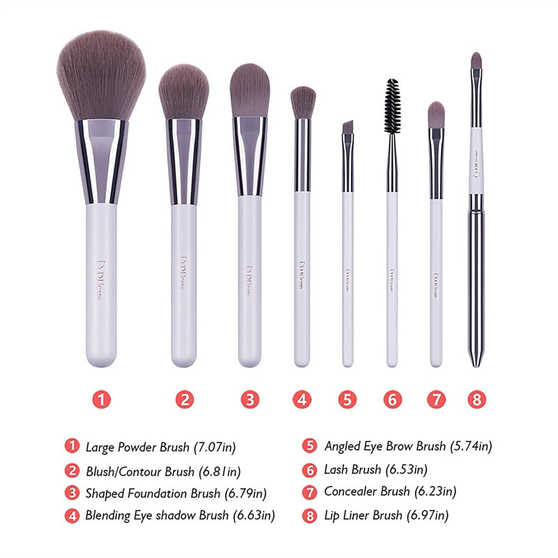 DUcare Makeup Brushes Set 8Pcs Professional Germany BASF Fiber Hair With Holder Foundation Eyeshadows Eyebrow Makeup Brush Kit