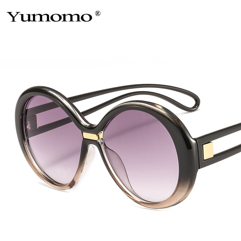 Fashion Oversized Round Sunglasses Women Vintage Colorful Oval Lens Eyewear Popular Men Sun Glasses Shades UV400