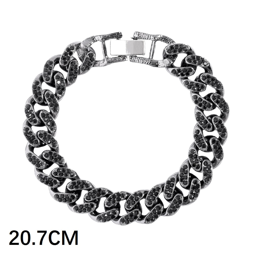 Luxury Full Rhinestone Big Tennis Chain Bracelets For Women Men Fashion Bling Iced Out Square Crystal Bracelet On Hand Jewelry