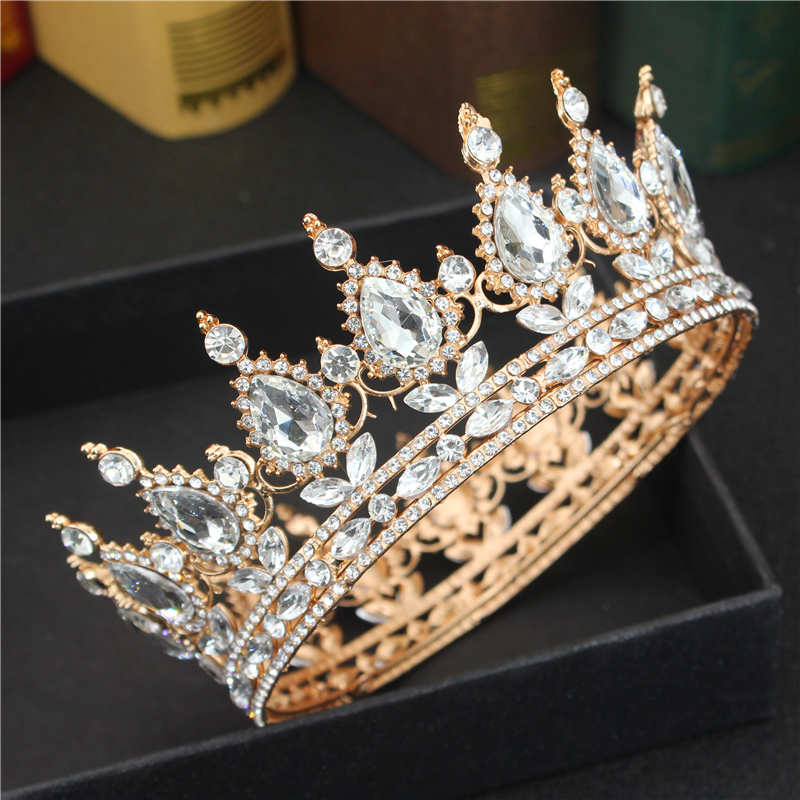 Crystal Queen King Tiaras and Crowns Bridal Diadem For Bride Women Headpiece Hair Ornaments Wedding Head Jewelry Accessories