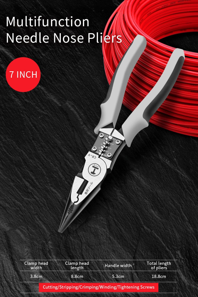 Greenery Needle Nose Pliers Hardware Tools Universal Wire Cutters Electrician Multifunctional Universal Diagonal Pliers