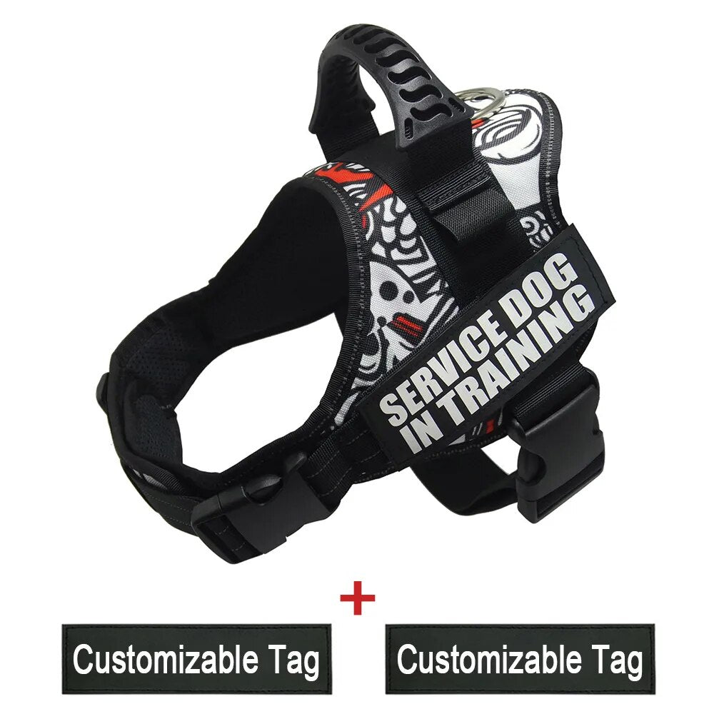 Reflective Adjustable Dog Nylon Harnesses with Customizable Name Labels Dog Vest Strap for Large Medium Small Dogs Drop-Shipping