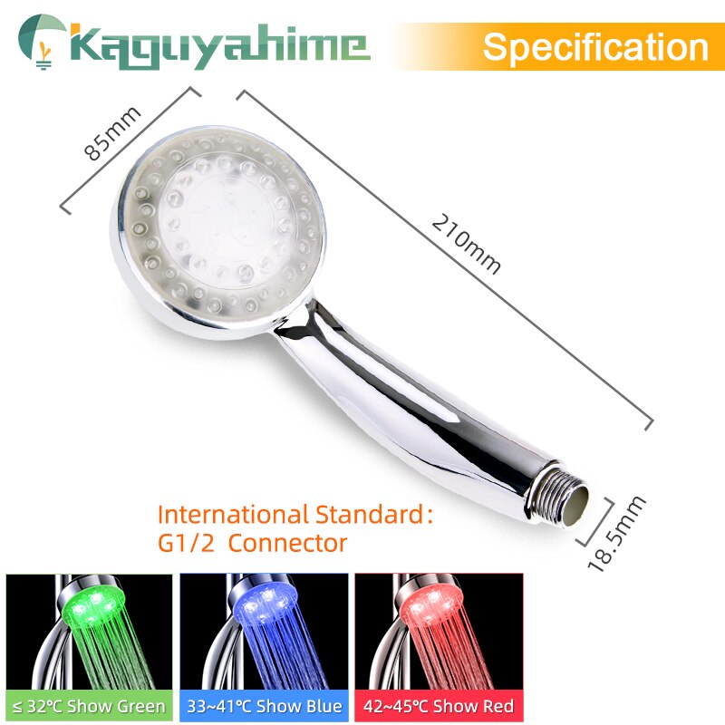 Kaguyahime LED Faucet Illuminated Color Faucet Nozzle For Bathroom Faucet Hose Hand Shower  Sensor Kitchen Head Stainless Steel