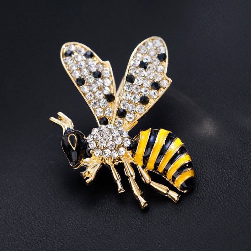 Jewelry Honey Bee Crystal Cubic-Zirconia Enamel Collection Accessories Brooch Pin Gift Women