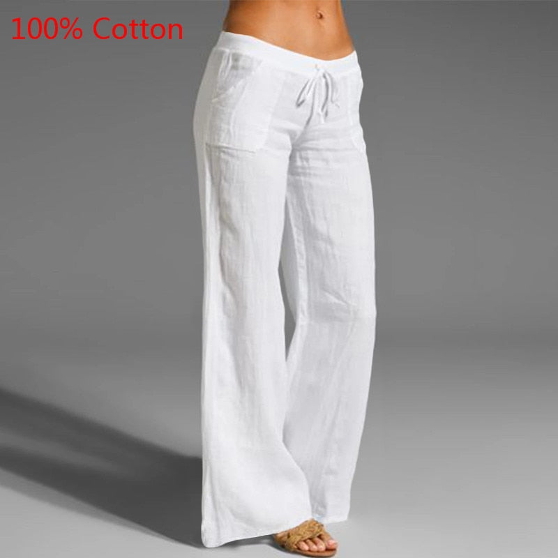 Celmia Vintage Women Wide Leg Pant 2023 Summer Palazzo Fashion Long Trouser Casual Elastic Waist Solid Thin Party Pantalon Femme