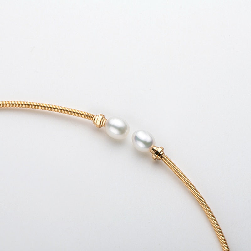 Lnngy 14K Gold Filled Chokers Necklace 5.5-7mm Natural Freshwater Pearl Elegant Pearl Necklace Chokers Women Jewelry Gifts